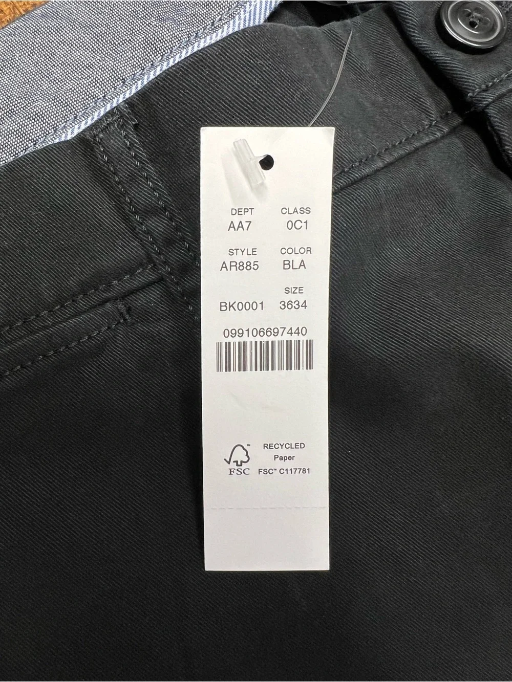 J. Crew 484 Slim-fit stretch chino pant in Black Size 36x34 NWT